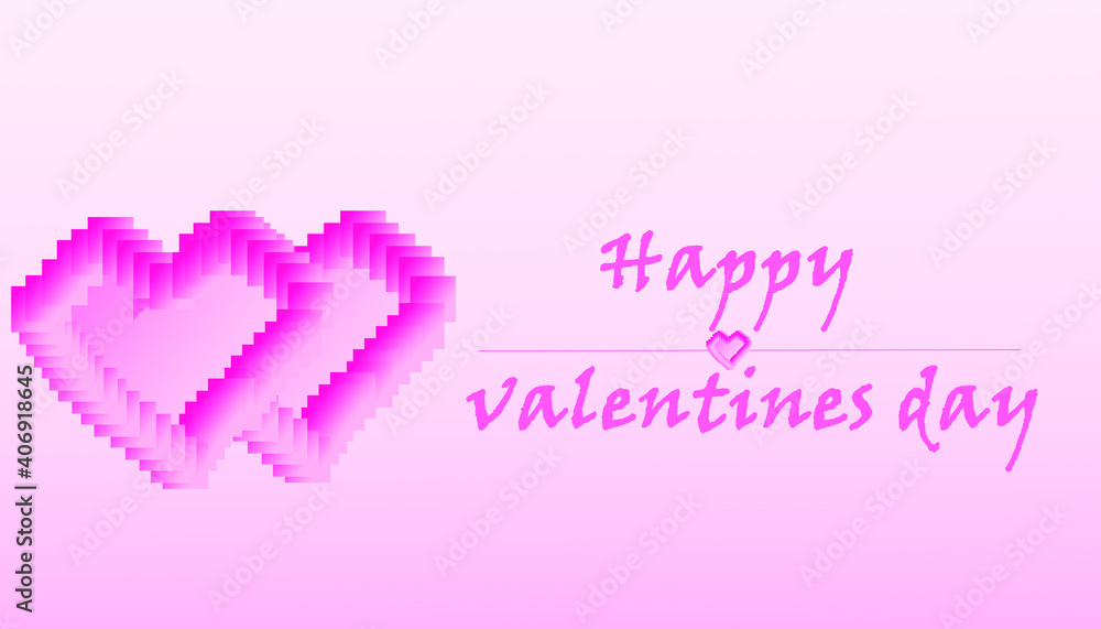 Happy valentines day background template design with pink color.