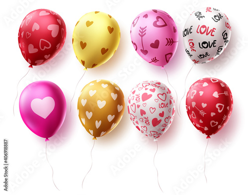 Birthday balloons set vector design. Balloon elements for birthday celebrations and party decorations isolated in white background. Vector illustration.
