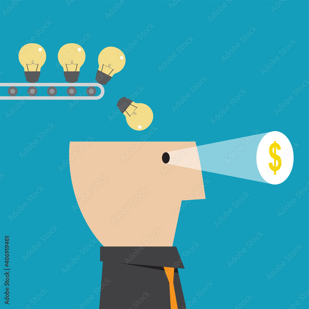 Refill idea to businessman head Refill idea to businessman head