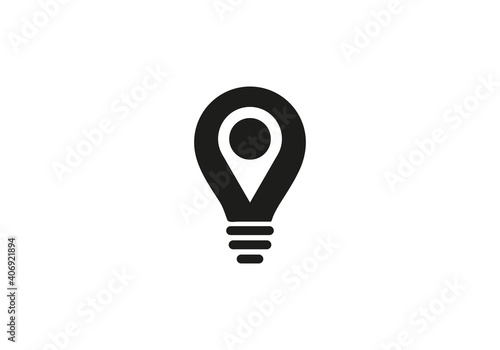 Location with bulb vector design. pin icon