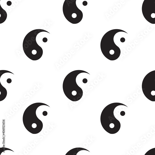 Seamless pattern with Yin Yang symbol