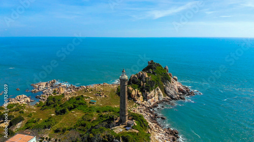 Ke Ga beach at Mui Ne, Phan Thiet, Binh Thuan, Vietnam. Ke Ga Cape or lighthouse is the most favourite destination for visitors to La Gi, Binh Thuan Province. Selective focus.