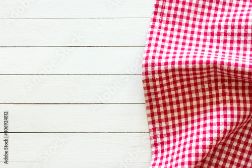 Checkered Tablecloth On The Table 
