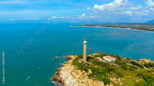 Ke Ga beach at Mui Ne, Phan Thiet, Binh Thuan, Vietnam. Ke Ga Cape or lighthouse is the most favourite destination for visitors to La Gi, Binh Thuan Province. Selective focus.