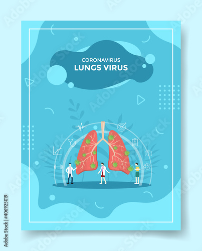 lungs virus corona concept for template of banners, flyer, books cover, magazine