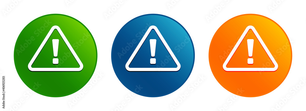 Alert icon liquid design round button set illustration Alert icon liquid design round button set illustration