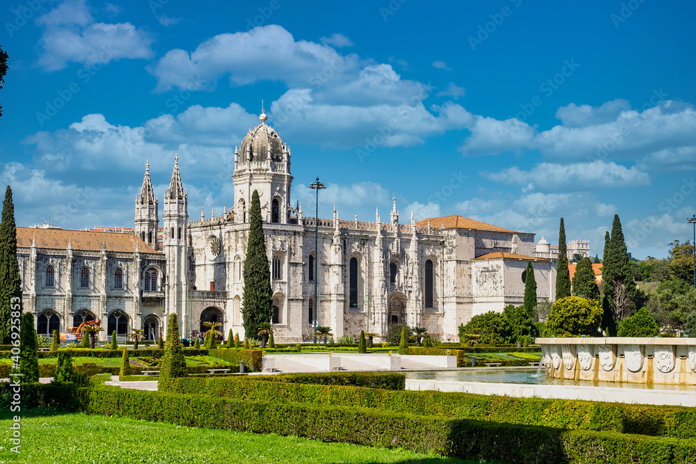 The Hieronymites Monastery, Mosteiro dos Jeronimos is located in Lisbon Portugal. UNESCO as a World Heritage Site.