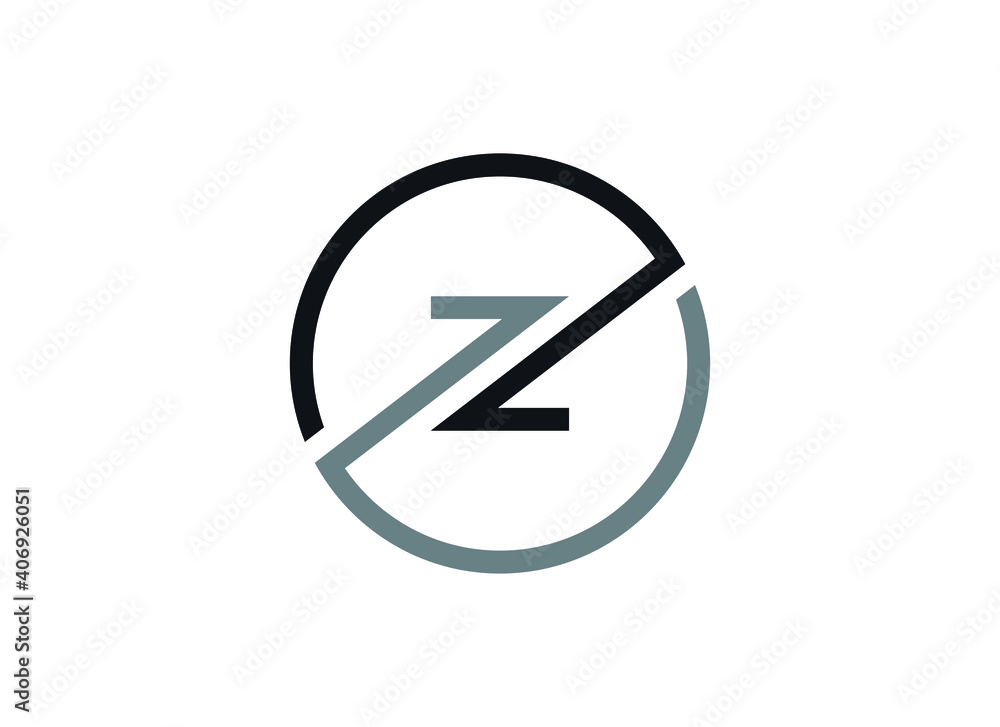 Letter Z logo in a modern round geometric style. Vector design Letter Z logo in a modern round geometric style. Vector design