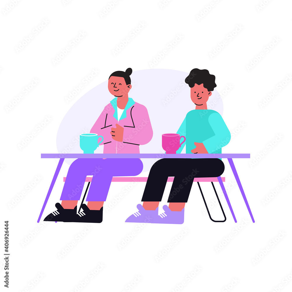 Students Flat Illustration Students Flat Illustration