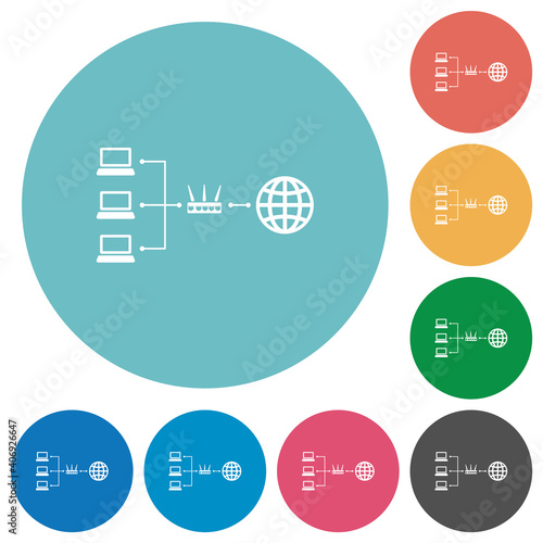 Network address translation flat round icons