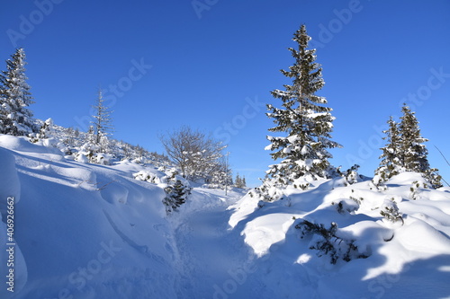 Polish mountains Tatry winter snow in the mountain