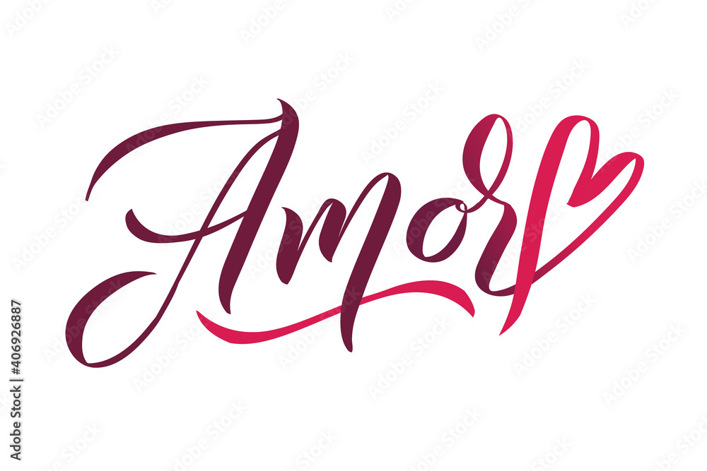 Happy Valentines Day. Spanish Black and Red Lettering Greeting Card White Background. Hand Drawn Calligraphy. Lovely Poster. Happy Valentines Day. Spanish Black and Red Lettering Greeting Card White Background. Hand Drawn Calligraphy. Lovely Poster.