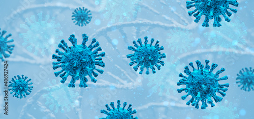 Canvas Print Coronavirus covid-19 under the microscope