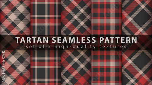 Set classic tartan seamless pattern.