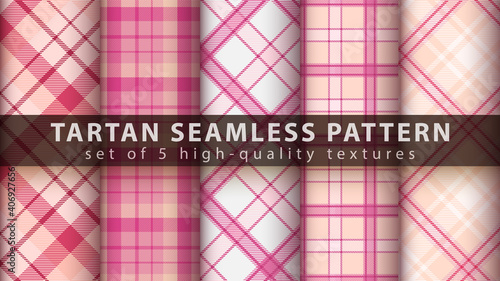 Set classic tartan seamless pattern.