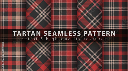Set classic tartan seamless pattern.