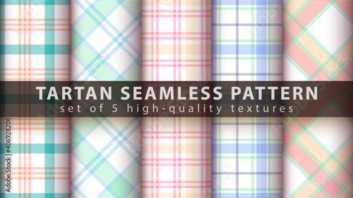 Set classic tartan seamless pattern.