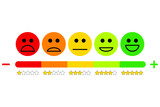 Set faces scale feedback. Customer satisfaction rating. The scale of emotions with smiles. Eps10 vector illustration.