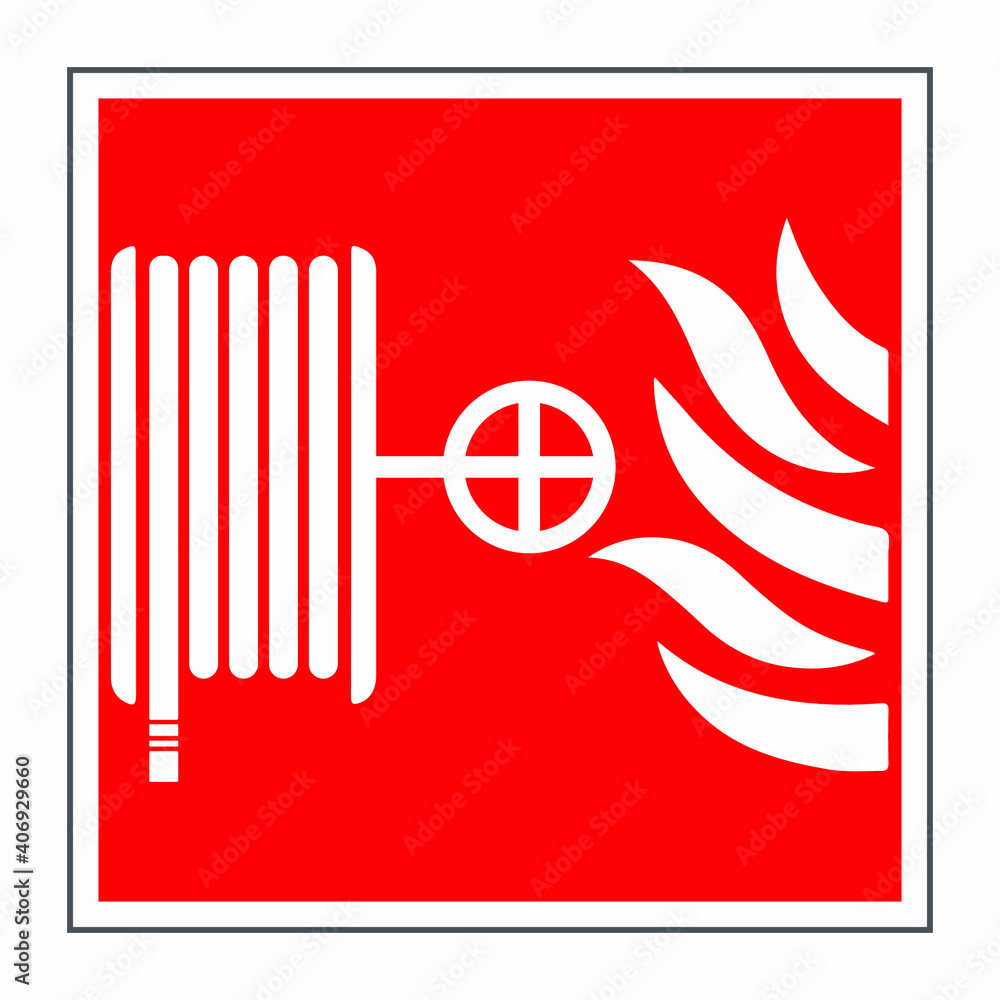 Fire hose reel symbol sign. Eps10 vector illustration. Stock