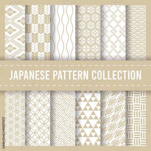 Seamless Pattern Background Japanese Traditional Print photo