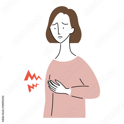 乳房に痛みを感じる女性