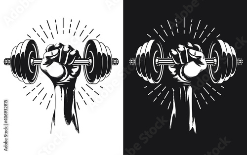 Silhouette Hand Workout Adjustable Weight Dumbbells