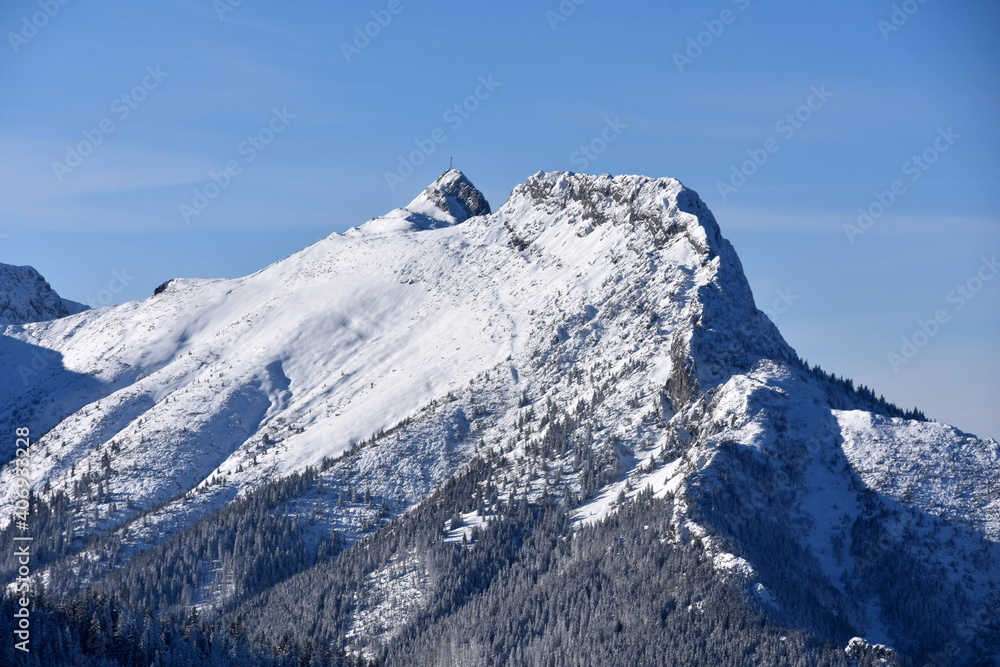 Polish mountains Tatry winter snow in the mountain