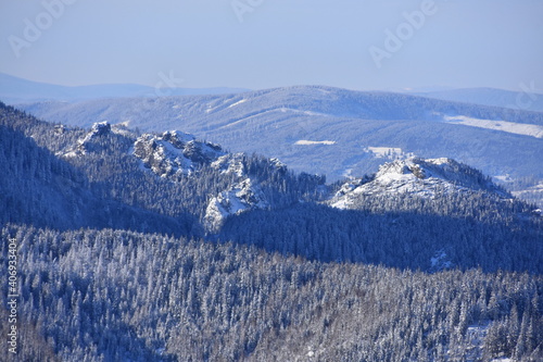 Polish mountains Tatry winter snow in the mountain