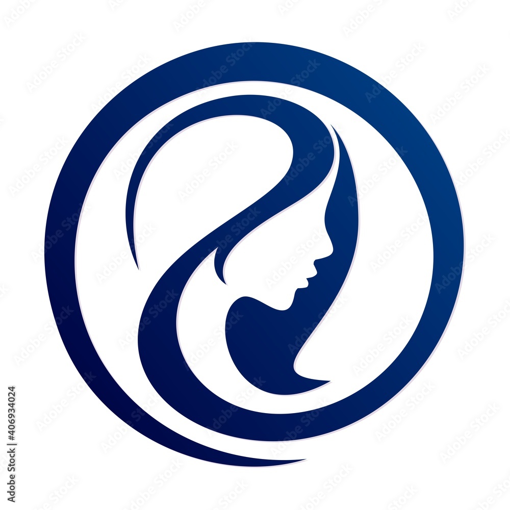 A symbol of a silhouette stylized girl. A symbol of a silhouette stylized girl.