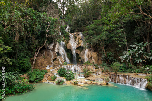 Tat Kuang Si Waterfalls at Luang prabang  Laos.