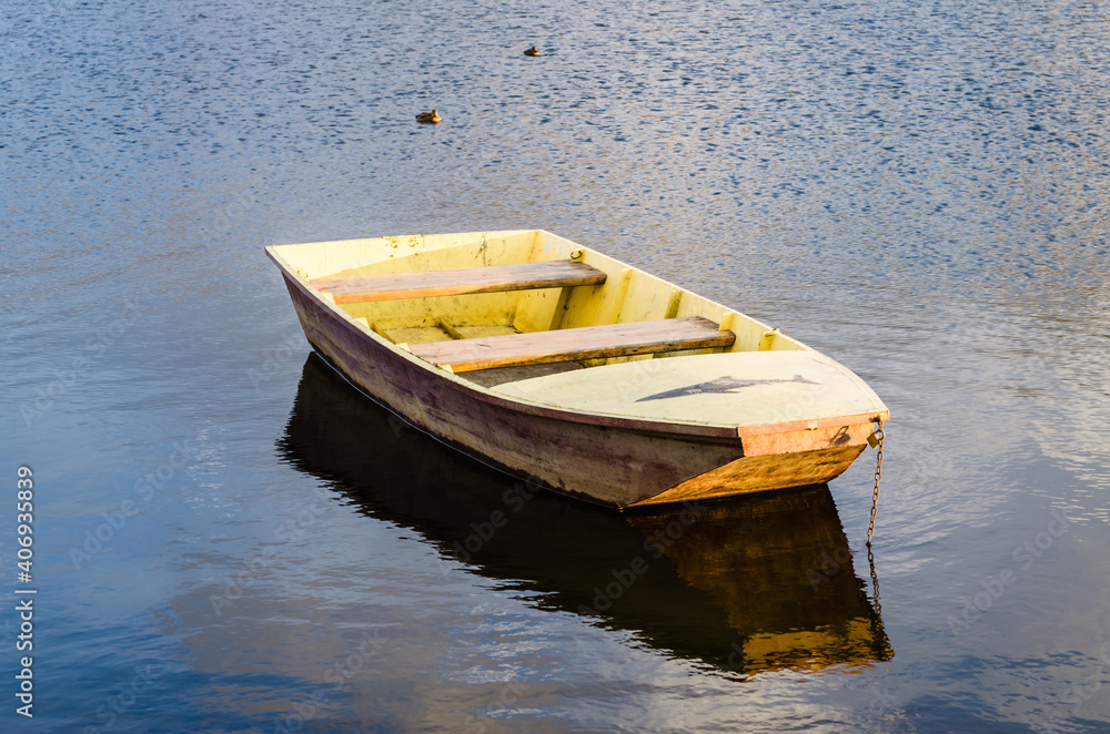 Naklejka premium Novi Sad, Serbia - Oktober 28. 2016: Sunset over the tributary of the Danube near the city of Novi Sad, Serbia