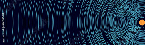ripple concentric lines over orange circle. water splash effect or moon light concept.
