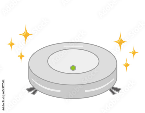 ロボット掃除機のベクターイラスト　家電　
