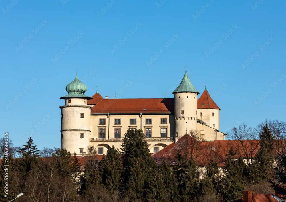 Old medieval castle in Nowy Wisnicz. Poland