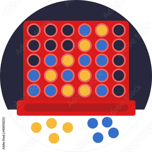 The four connect game line icon. linear style sign for mobile concept and web design. Board strategy game four in a row outline vector icon. Symbol, logo illustration. Vector graphics