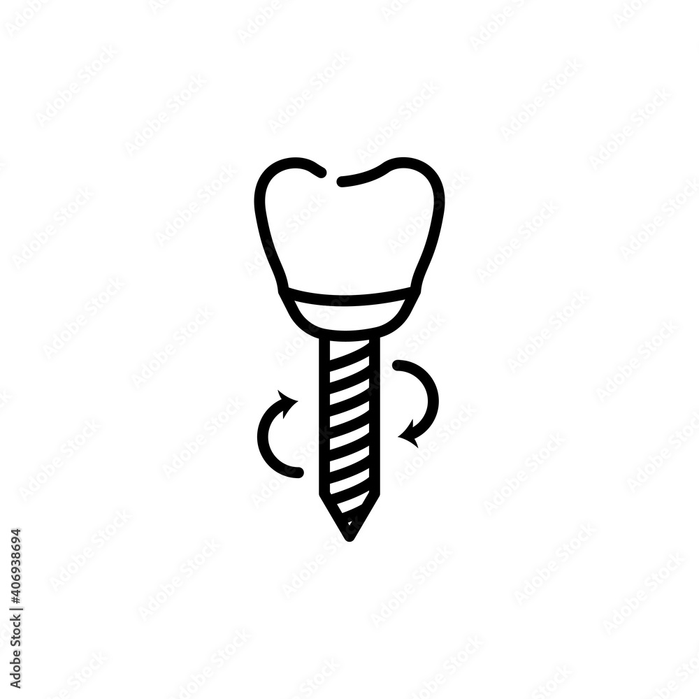 The line dentistry icon. Dental flat vector elements. The line dentistry icon. Dental flat vector elements.