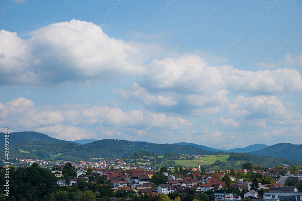 view to tourist resort Viechtach, bavarian forest