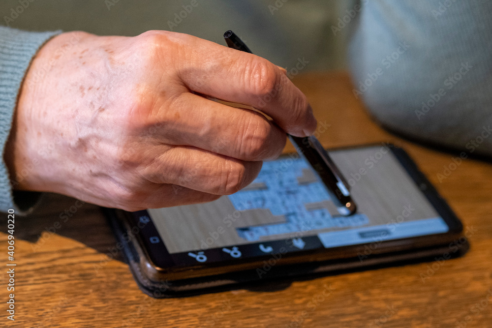 Fototapeta premium Seniorin mit einem Smartphone