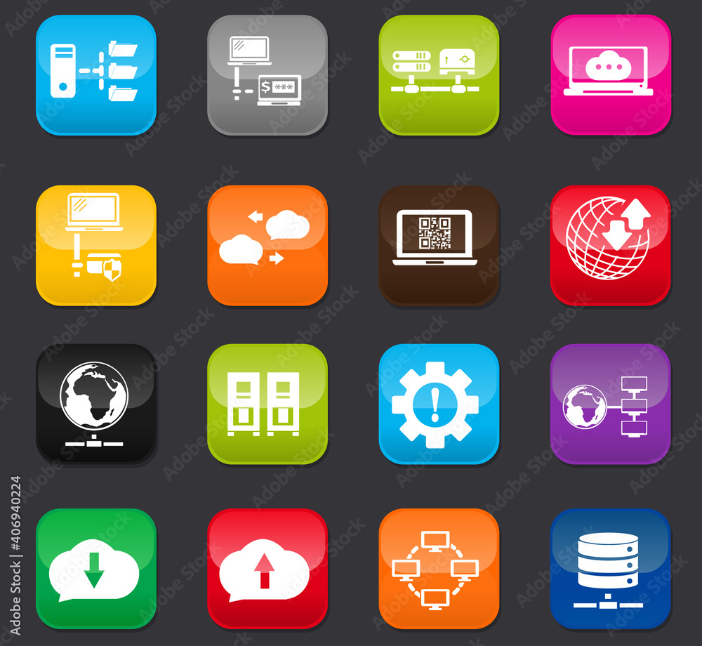 Internet, server, network icons set Internet, server, network icons set