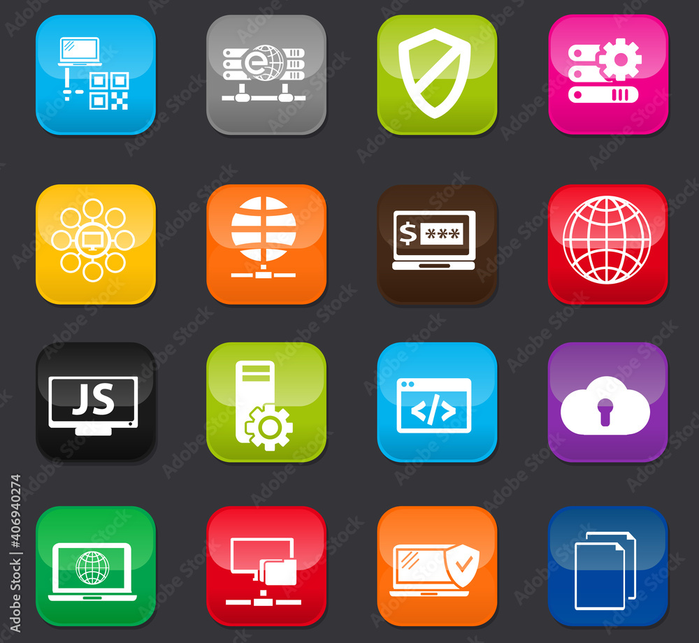 Internet, server, network icons set Internet, server, network icons set