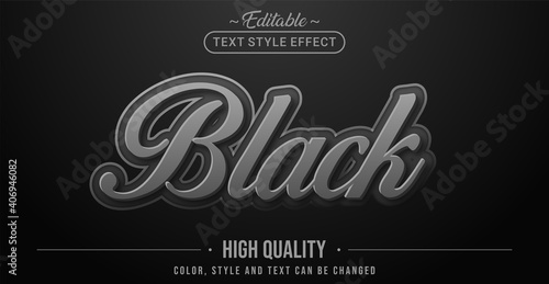 Editable text style effect - Black text style theme.