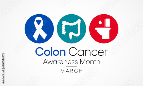 Vector illustration on the theme of Colorectal Cancer awareness month. It is a type of cancer that begins in the large intestine. The colon is the final part of the digestive tract.