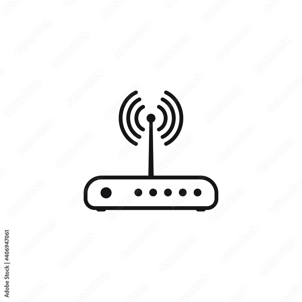 Router icon. Router related signal line icon isolated Router icon. Router related signal line icon isolated