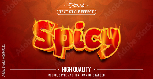 Editable text style effect - Spicy text style theme.