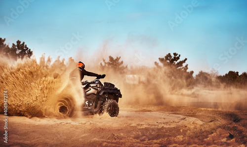 Cross-country quad bike race, extreme sports