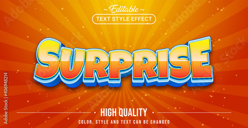 Editable text style effect - Surprise text style theme.