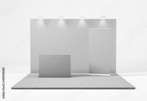 Exhibition Stand isolated from white background, 3d rendering