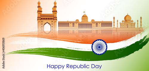 26 January Happy Republic Day of India background