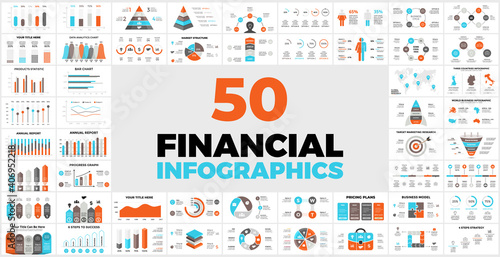 50 Financial Infographic Templates for your Presentation. Perfect for your next Business Project. Includes elements from charts or graphs to diagrams and reports.