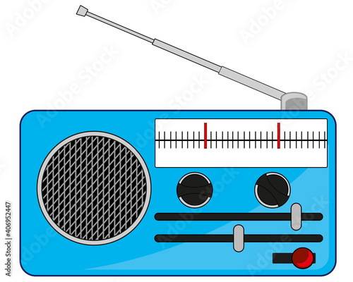 Portable radio on white background is insulated